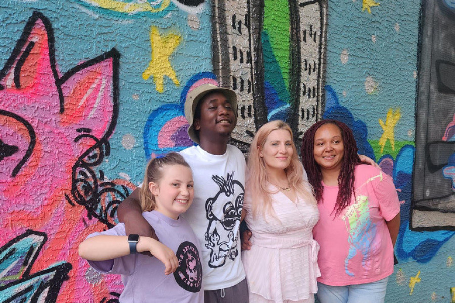 The Rag artists outside the Vanderelli Room