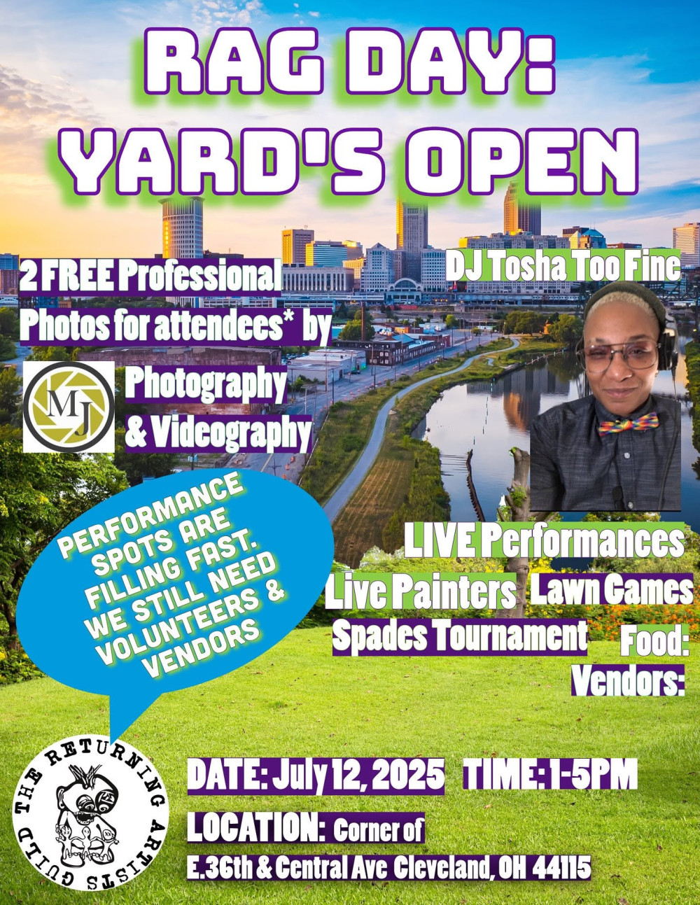Rag Day: Yard's Open | Returning Artists Guild | Live performances, Live painters, Lawn Games, Vendors, Food, Spades Tournament in Cleveland Ohio