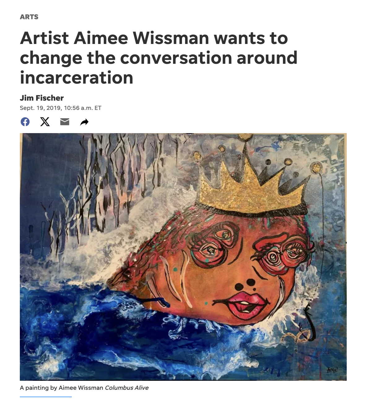 Artist Aimee Wissman wants to change the conversation around incarceration by Jim Fischer