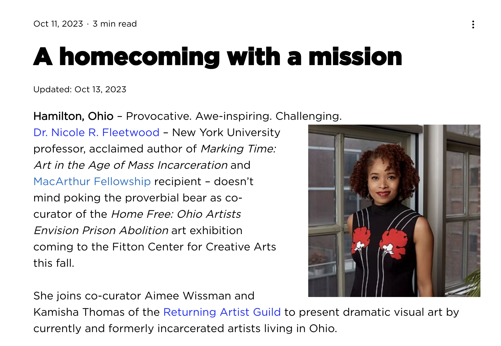 A homecoming with a mission