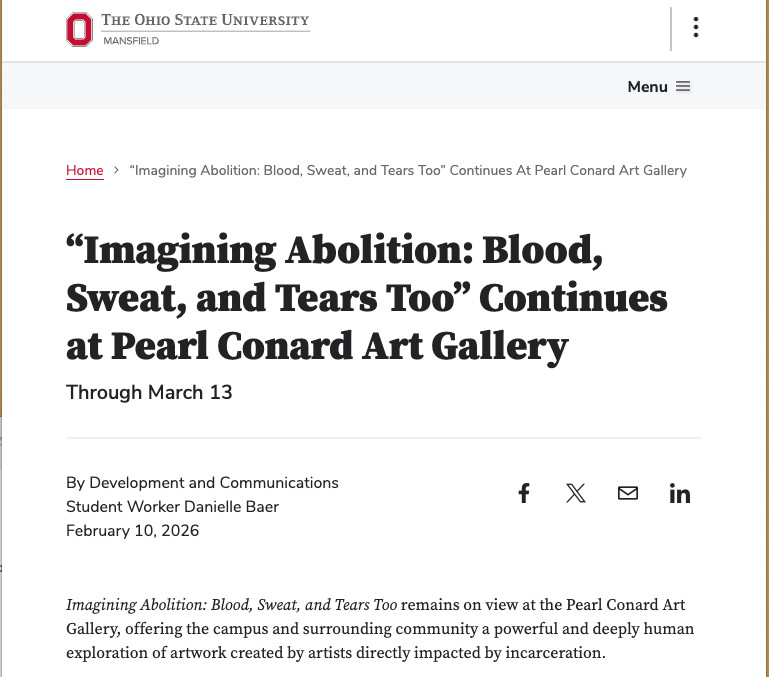“Imagining Abolition: Blood, Sweat, and Tears Too” Continues at Pearl Conard Art Gallery
