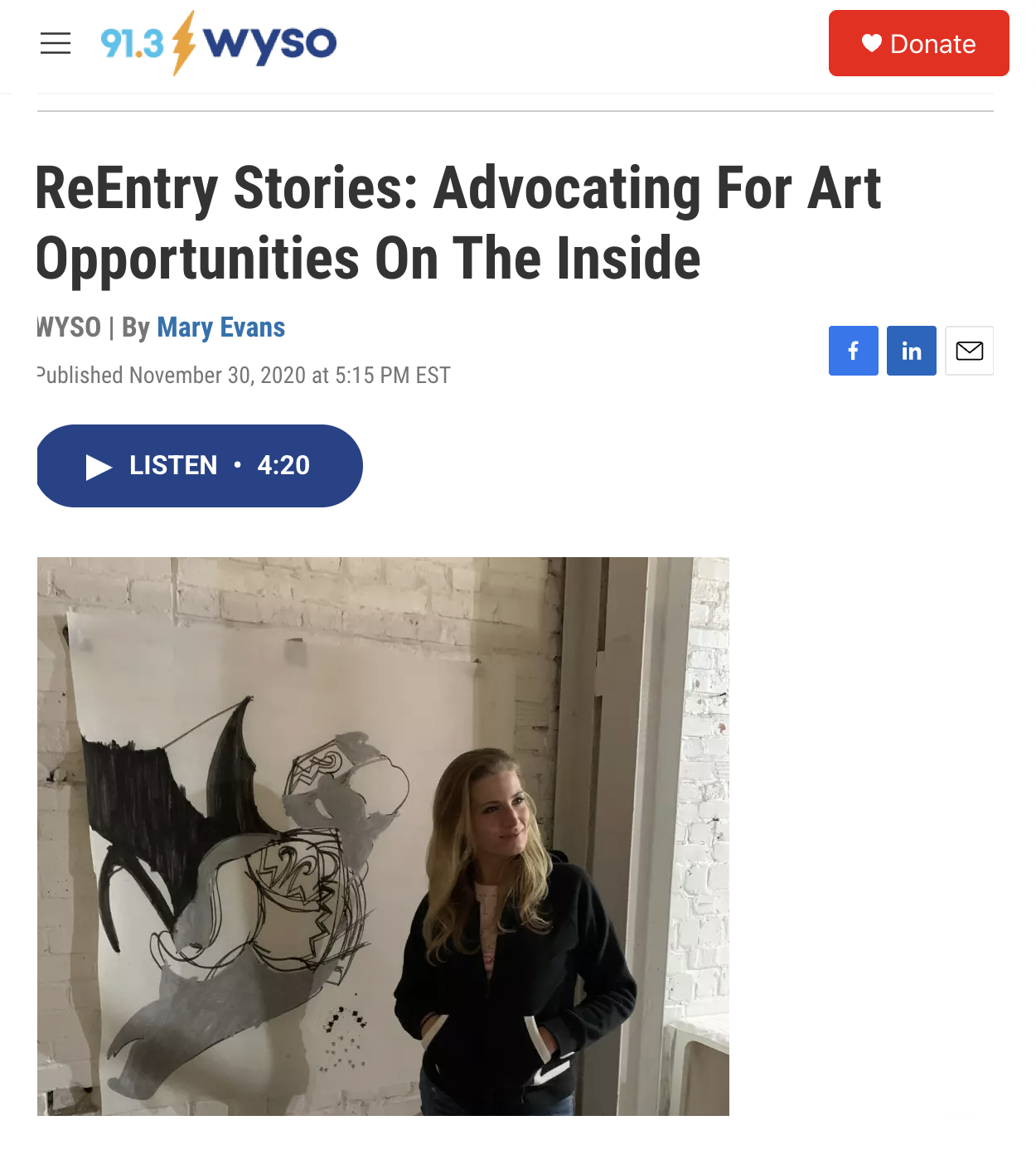 ReEntry Stories: Advocating For Art Opportunities On The Inside